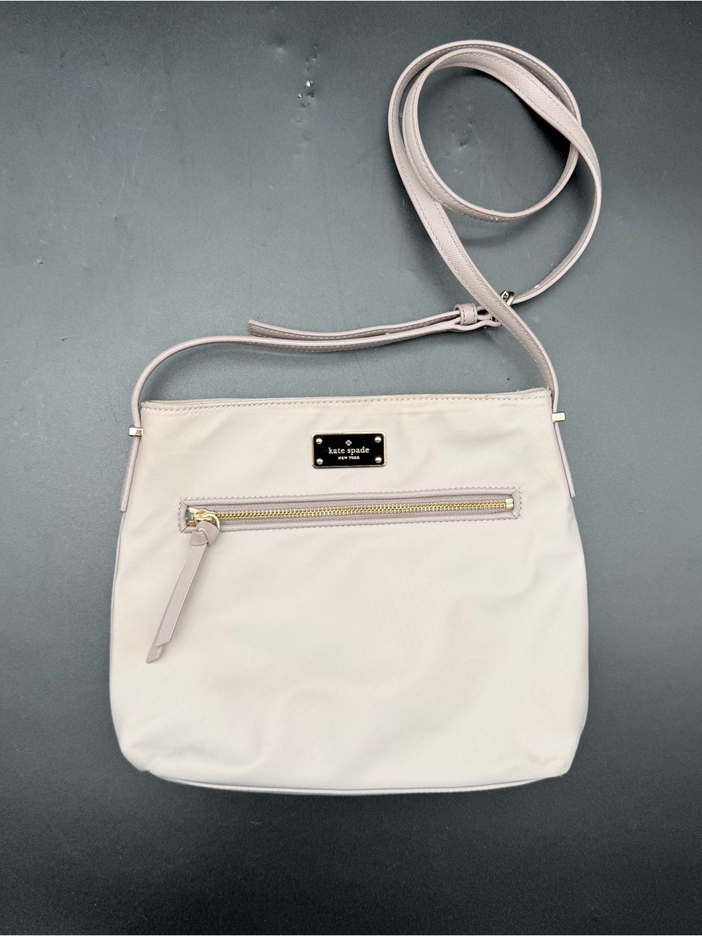kate spade Cream Crossbody Bag with Front Zip Pocket